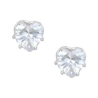 Korean Made Cubic Zirconia Stylish Heart Dailywear Stud Earring For Women (KKGJESS111847)